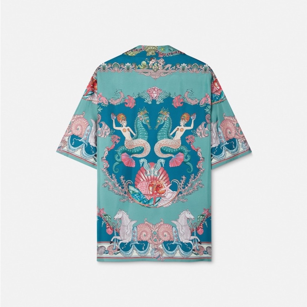 VERSACE
Men's Coral Theater Silk Twill Camp Shirt - Picture 9 of 10